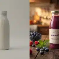 Vergleich zwischen einem generischen Stockfoto und einem professionellen Produktfoto einer Foodmarke mit frischen Zutaten